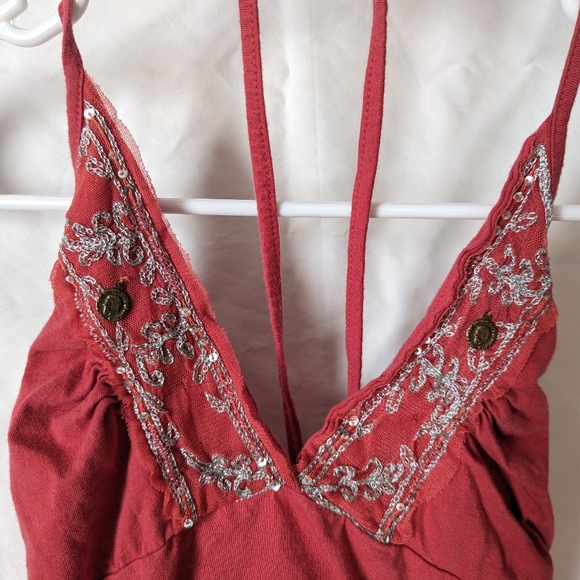 Coral Charlotte Russe halter top size S - Picture 4 of 6